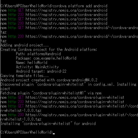 コマンドプロンプト画面7