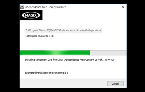 インストール中