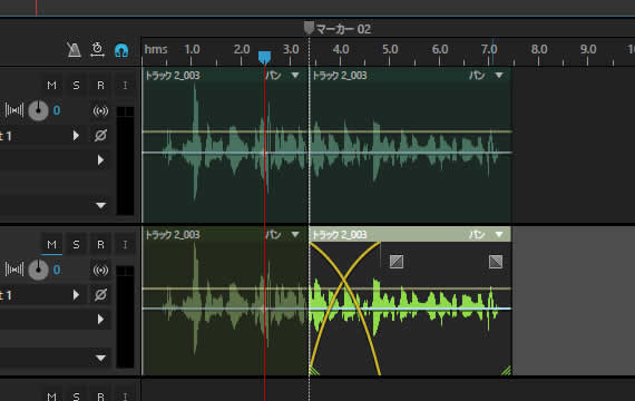 自動フェード適用時の画面