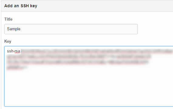 GitHubの公開鍵登録画面