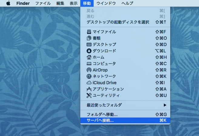 サーバーへ接続